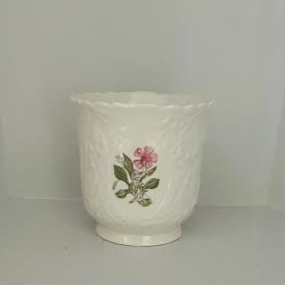 Royal Cauldon Footed 5" in Planter/Vase Cachepot Floral Woodstock Rose Flower - Picture 1 of 9